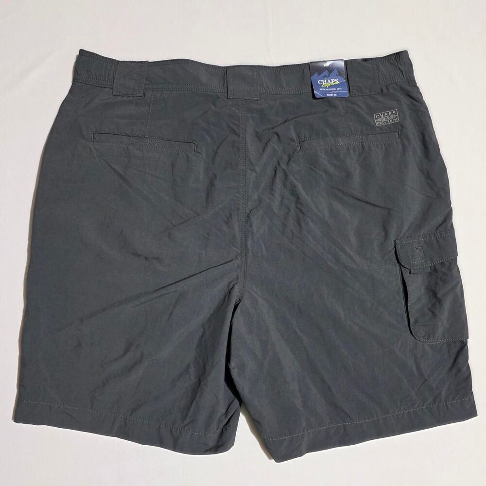 NWT Chaps Explorer Men's Performance Cargo Shorts Grey Size 38 Outdoor Trail